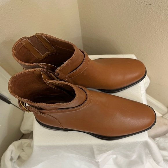 Franco Sarto Elese Womens Leather Ankle Boots brown Size 7M - Picture 4 of 10